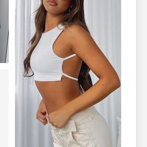 White Fox Boutique White Tie-Back Halter Top